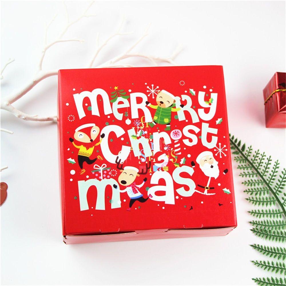 Solighter Kotak Perlakuan Hadiah Kualitas Tinggi Desain Hello Christmas DIY Paper Box Candy Storage