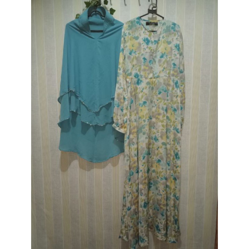 Preloved Gamis Set Khimar Syar'i / Bukan Kameela Mustbe Hijab