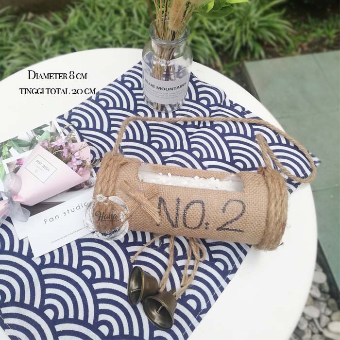 Pot bunga kain goni shabby chic/ pot bunga gantung best seller