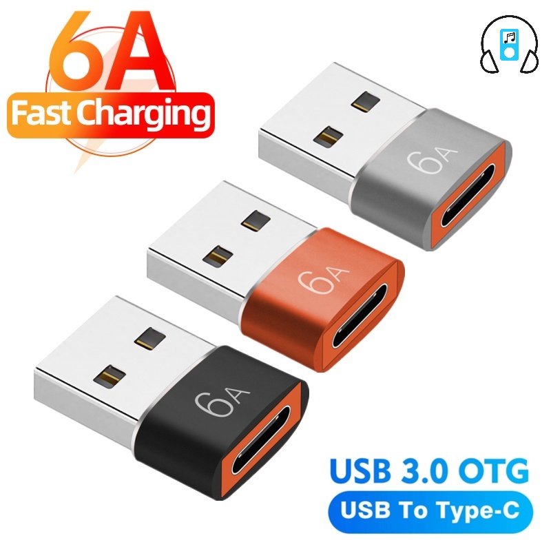 6a Kabel Adapter USB 3.0 Ke Tipe-C Female Fast Charging Untuk Laptop / Handphone