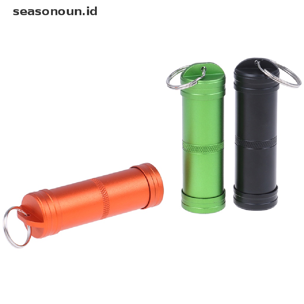 (seasonoun) 1pc Botol Kapsul Mini EDC Anti Air Holder Obat Pil Untuk Outdoor / Survival