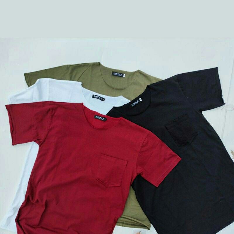 BASIC UNFINISHED POCKET -Kaos Polos Lengan Pendek Raw T-shirt Pria Ori Distro Murah