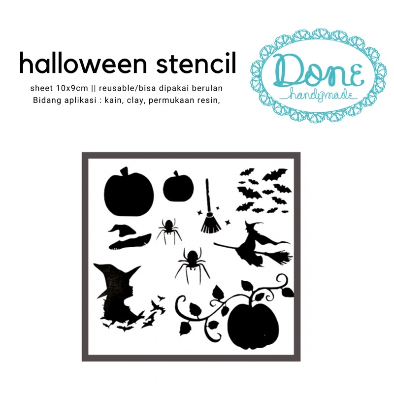 Texture sheet lembar motif halloween magic clay kain dinding fondant stencil stencils scrapbooking