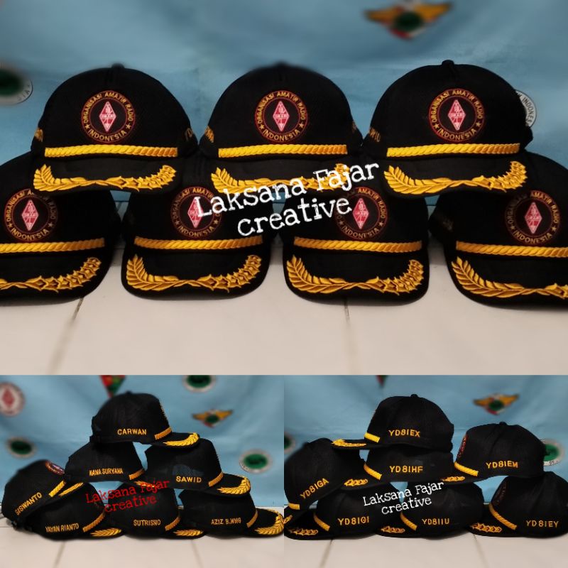 topi ORARI free bordir nama callsign