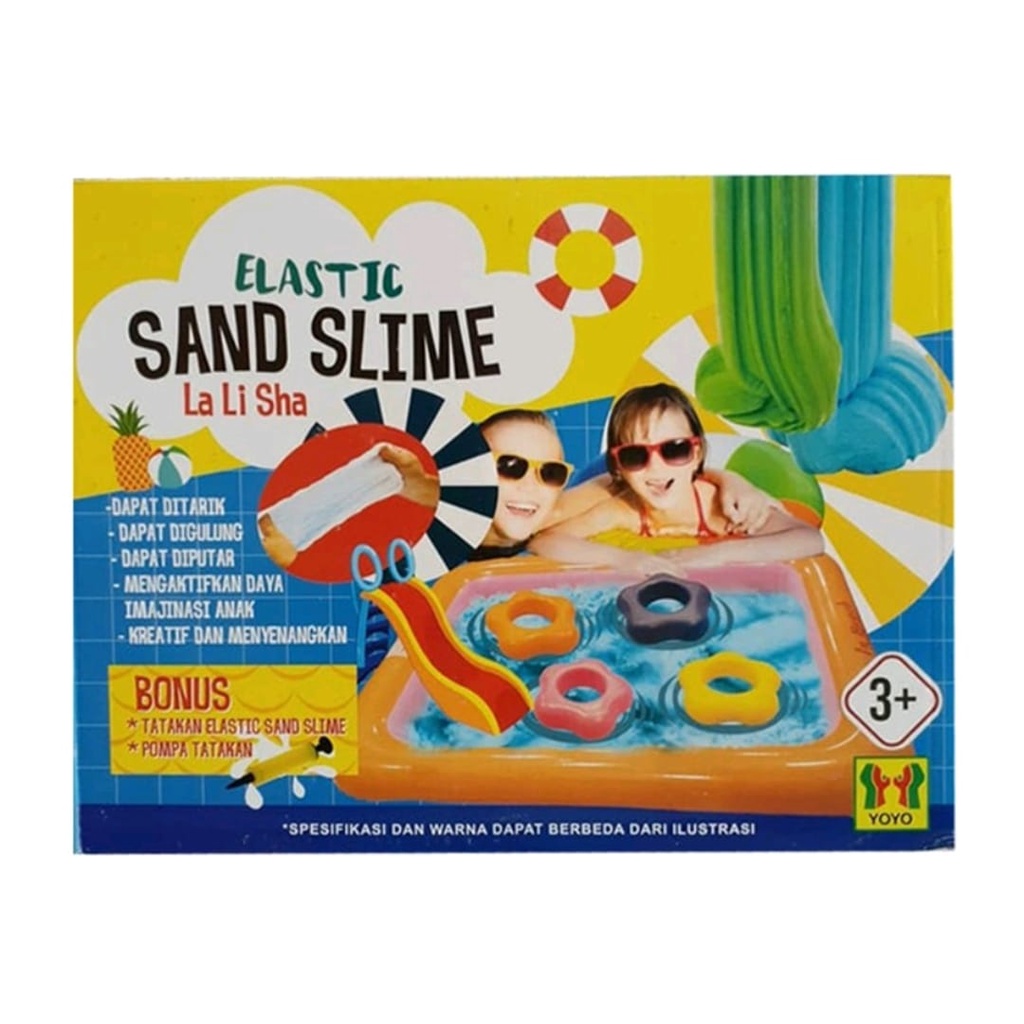 Mainan aktifitas Anak kreatif Edukasi ELASTIC SAND SLIME La Li Sha