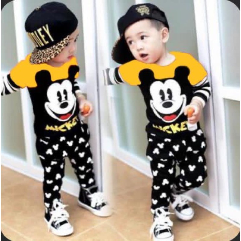 PIYAMA ANAK MIKI KUNING / BAJU KAOS ANAK / BAJU TIDUR