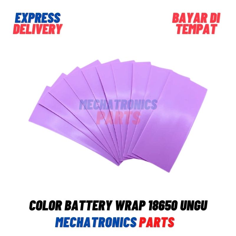 COLOR BATTERY WRAP 18650 PLASTIK BATERAI JAKET PLASTIK SKIN PVC JACKET- UNGU