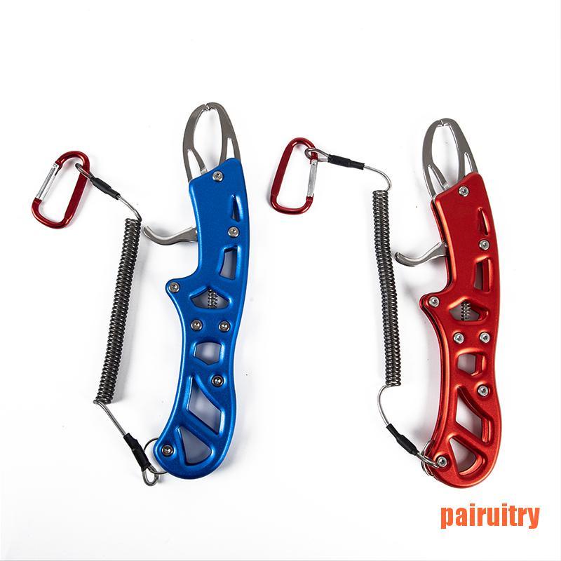 Holder Penjepit Bibir Ikan Bahan Logam Ukuran 21.5CM Warna Merah / Biru Untuk Memancing