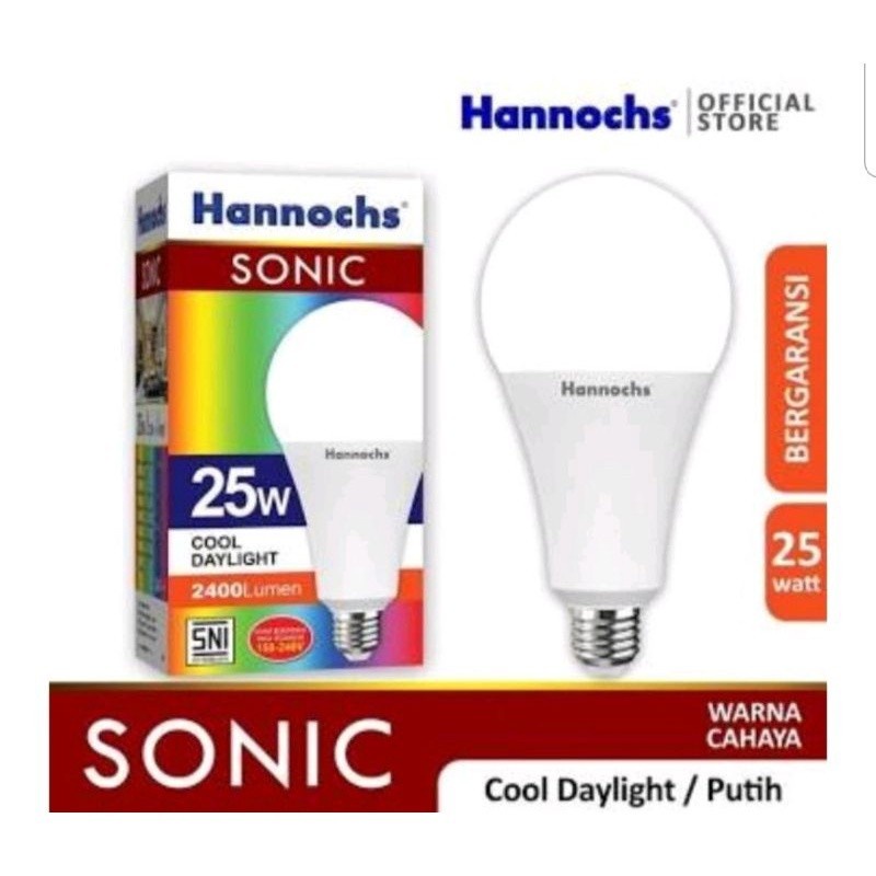 HANNOCHS Lampu LED SONIC 25 Watt - Cahaya Putih - Garansi 1 Tahun