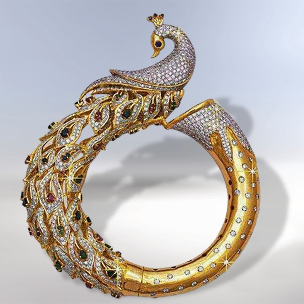 Hu Hu Hu Hu Hu Alat Bantu Pasang Kacamata♡ Cincin Wanita Desain Merak Hollow Hias Permata Imitasi Untuk Pertunanganhadiah