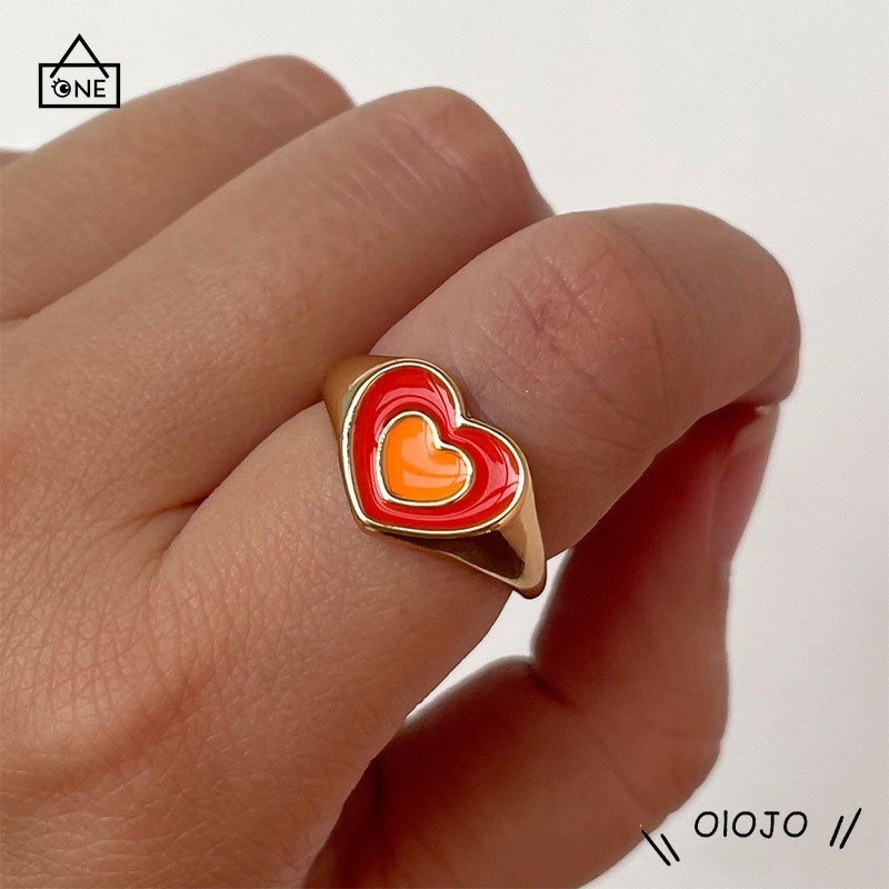 Ready stock❤️1PCS Aksesoris Fashion Cincin Pasangan Cinta Adjustable Korea