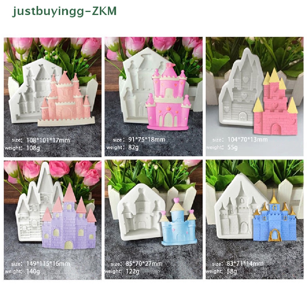 1 Pc Cetakan Fondant Bentuk Kastil Bahan Silikon Resin Epoksi UV Untuk Villa Natal