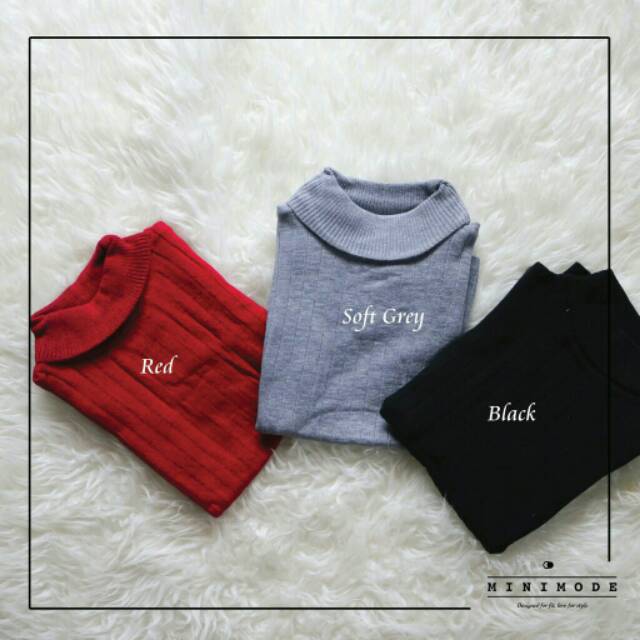 turtelneck Sweater short (rajut lengan pendek wanita)