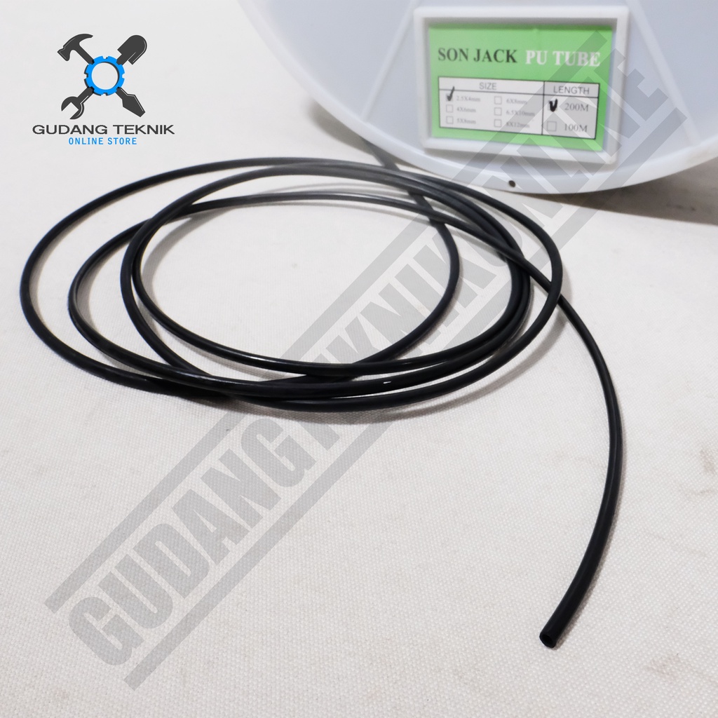Wipro Selang PU Tube 4 x 2.5 mm 6 x 4 mm  8 x 5 mm 8 x 6 mm 10 x 6.5 mm 12 x 8 mm / Polyurethane Tube - Selang PU - HITAM