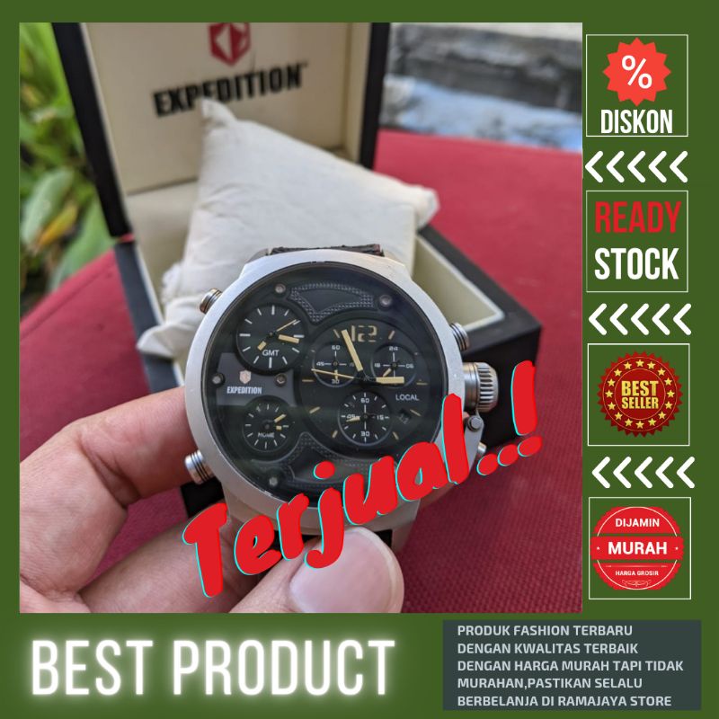 Jam Tangan Arloji Expedition Type E 6396 M Bekas Tali Kulit Cowok Seken Scond Murah Mewah Keren Orig