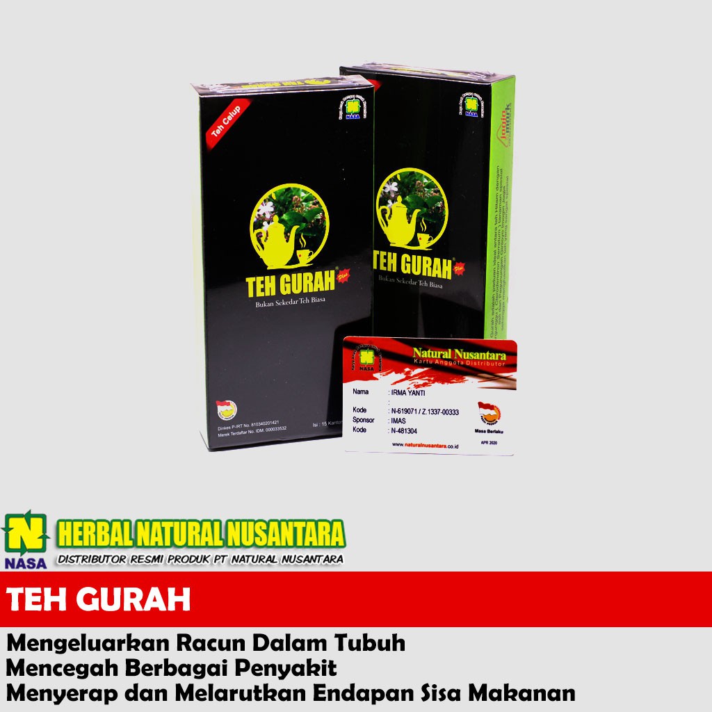 TEH GURAH - PENGHILANG LENDIR TENGGOROKAN - PEMBERSIH HIDUNG DAN TENGGOROKAN - GURAH LENDIR HIDUNG