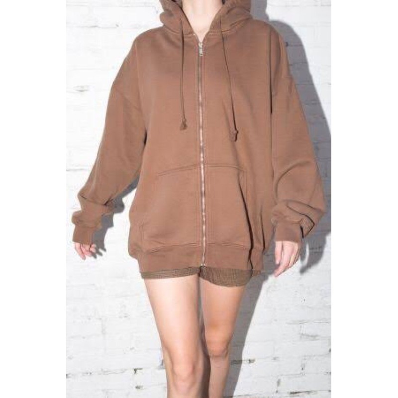 BRANDY MELVILLE CARLA HOODIE BROWN