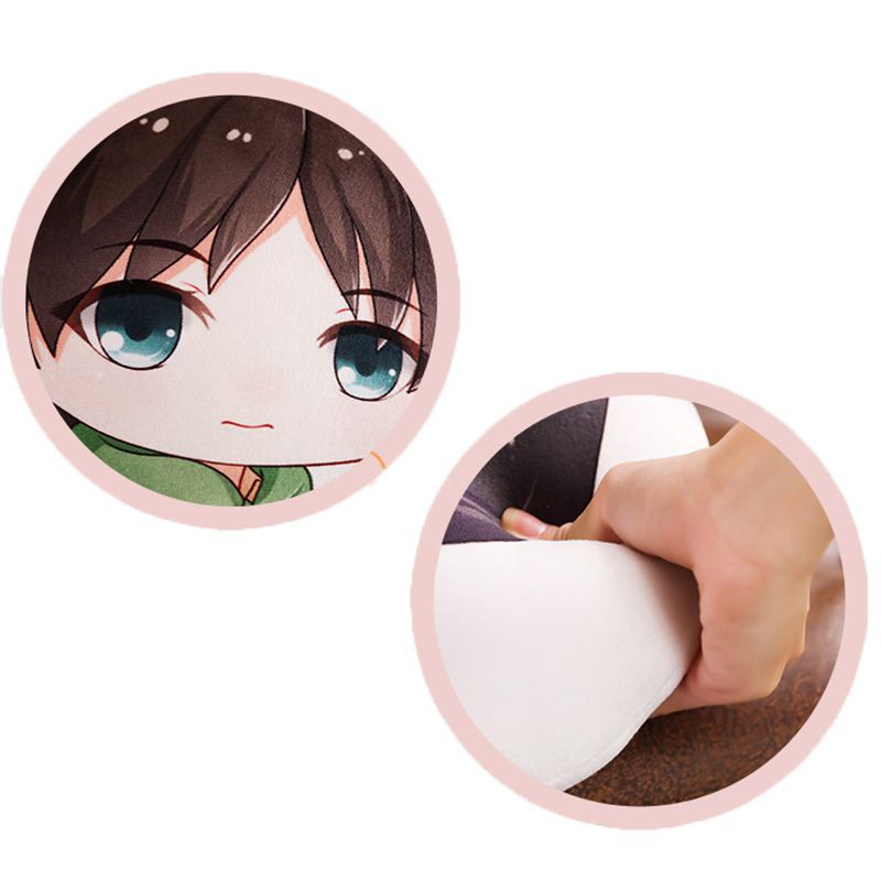 45cm Mainan Titan Manga Peripheral Plush Doll Eren Mikas Cushion Stuffed Toys Boneka