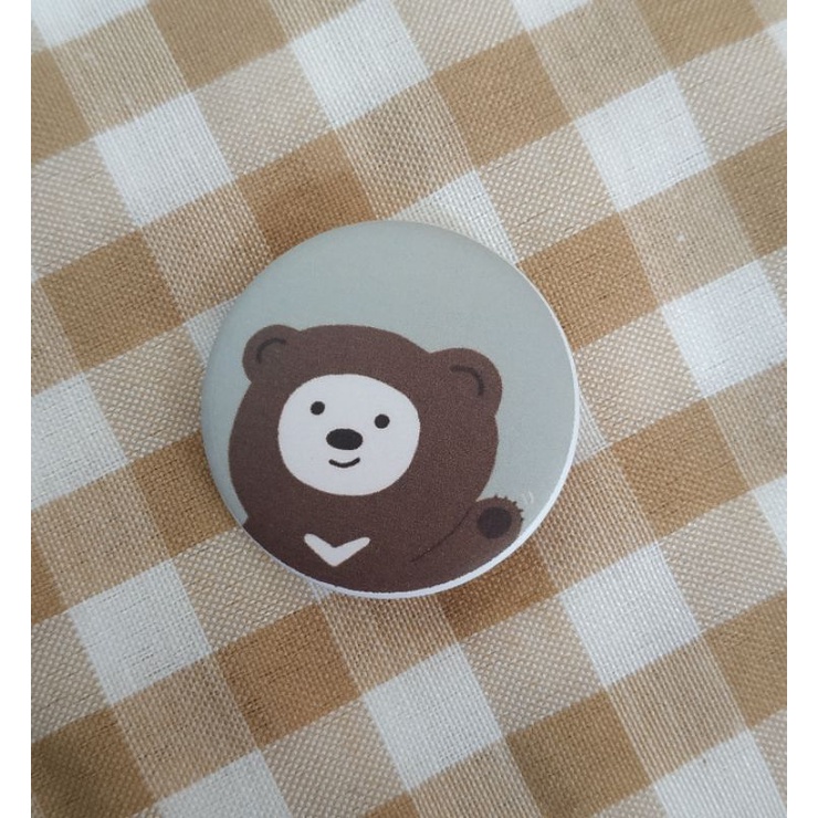 PIN TAS / PIN TOTEBAG / PIN BROS / PIN BROS TAS / PIN BUTTON / PENITI BROS / PIN BROS LUCU / BT21 / PIN ESTETIK /AKSESORIS TAS-Bear-B