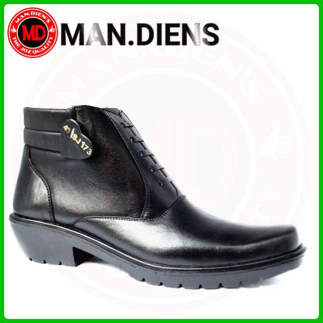 MANDIENS SJK173 - Sepatu Kulit Asli Boots Pdh Tni Polri Dishub Satpam Jenggel Pria Gaya Koboi Biker