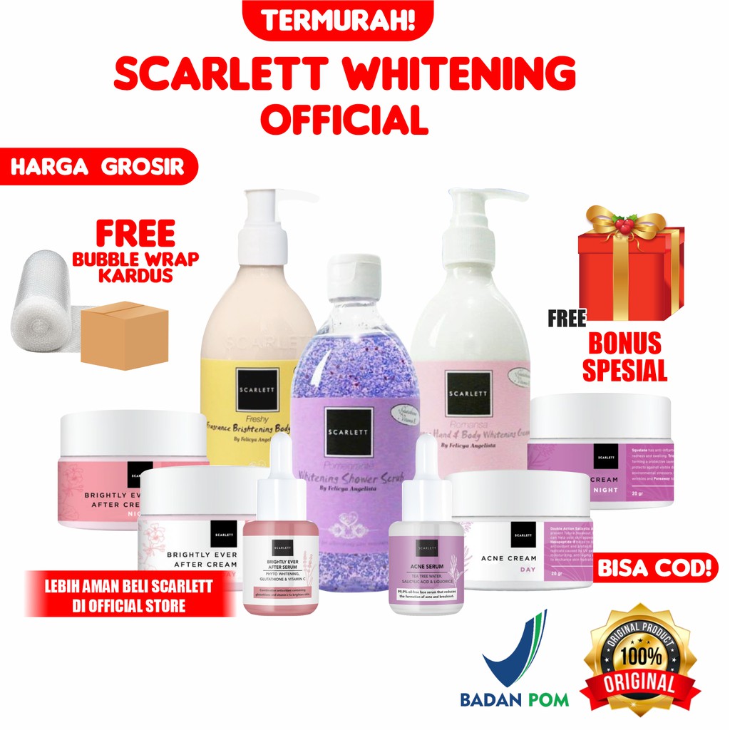 SCARLETT WHITENING [SERUM READY] OFFICIAL PAKET HAND BODY