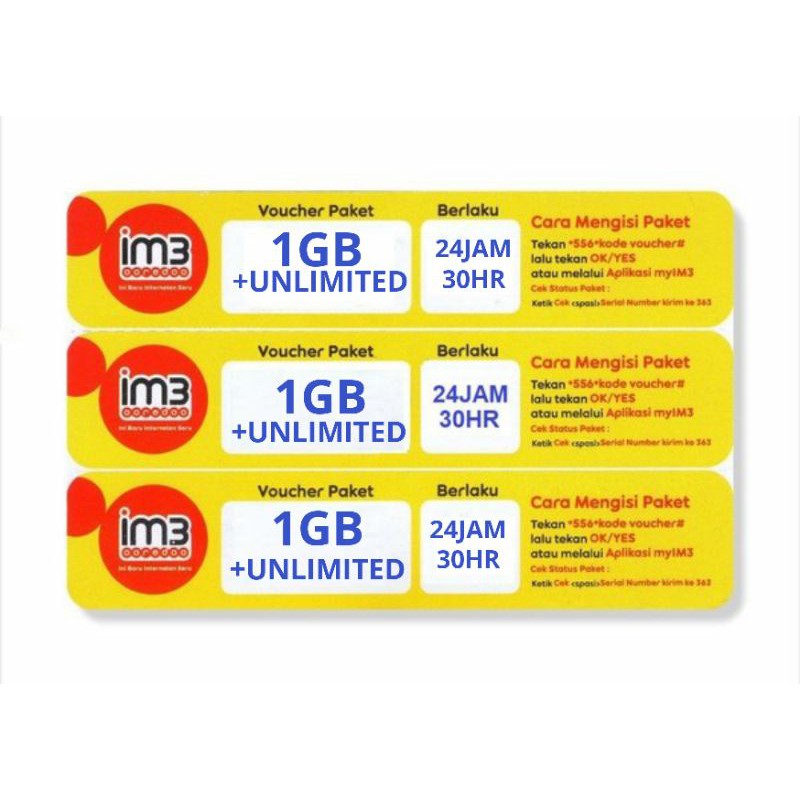 Voucher Indosat 1gb + Unlimited Apps | Shopee Indonesia