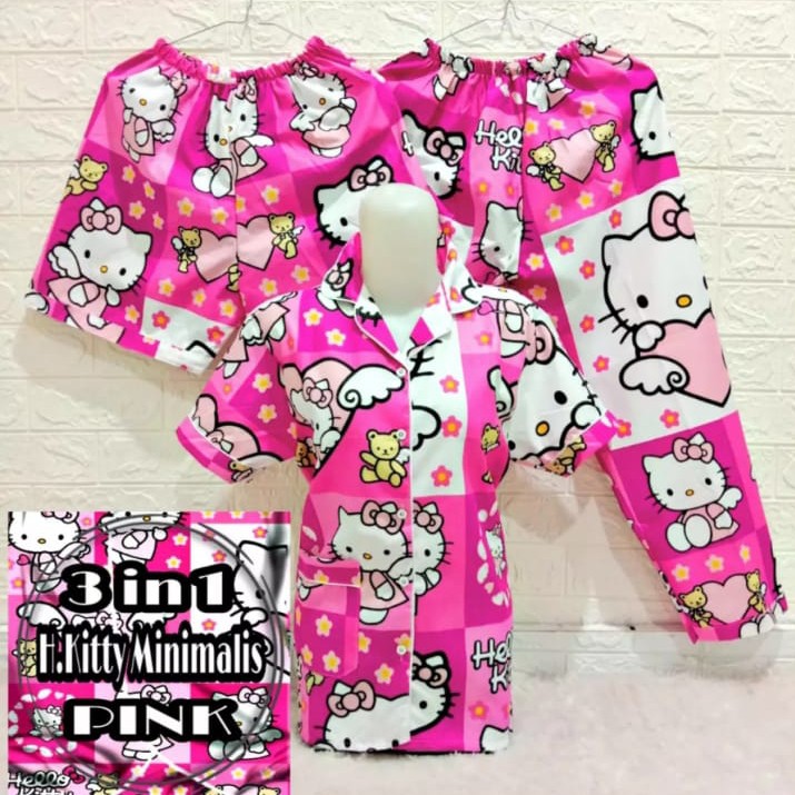 C2 Fashion Baju Tidur Piyama 3in1 Motif Kartun Baju C2 Fashion Baju Tidur Piyama 3in1 Motif Kartun Baju