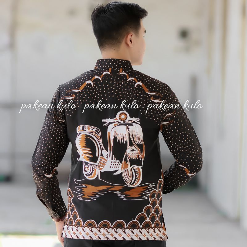 Batik Premium Pria Slimfit 053 || Motif Vespa