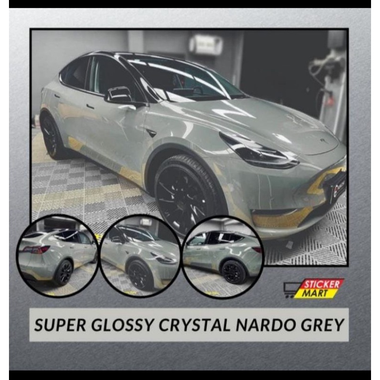 Sticker Wraping Mobil Motor Nardo Grey Super Glossy Premium Murah