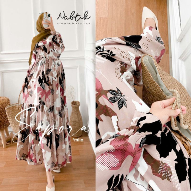 GAMIS MUSLIM RAYON SEPORA DRESS MAXY ORIGINAL NABTIK