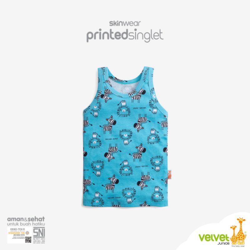 VELVET JUNIOR Singlet Print size S - No.3 isi 3 Pcs