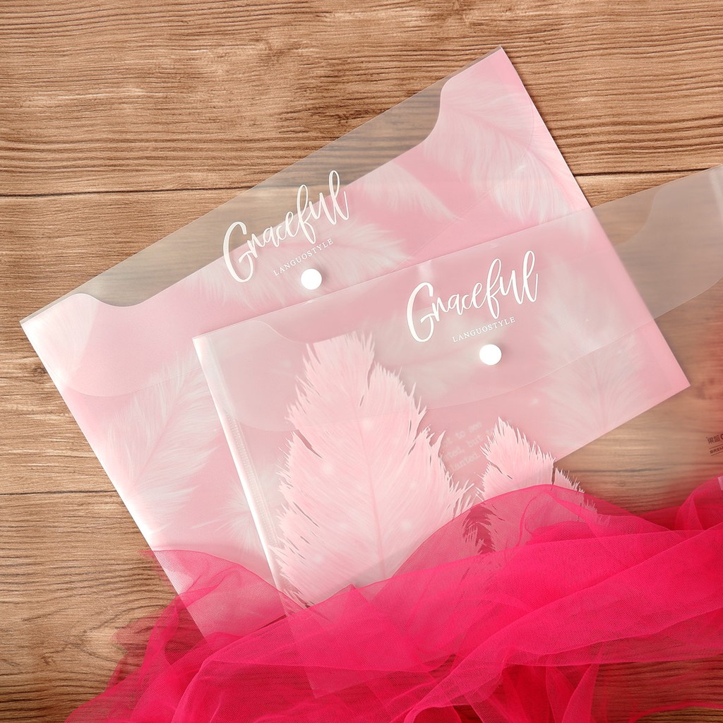 

Graceful Feather Button File Folder A4