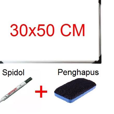 

Terjangkau White Board Papan Tulis Gantung Ukuran 30 cm x 50 cm Free Spidol dan Penghapus