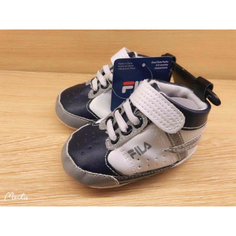 Sepatu Prewalker Import Model Fila Putih Hitam Tali Sekat