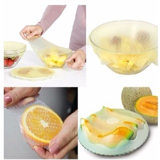 4 pcs Silicone Penutup Makanan Mangkok Stretchable Sealer Food Wrap