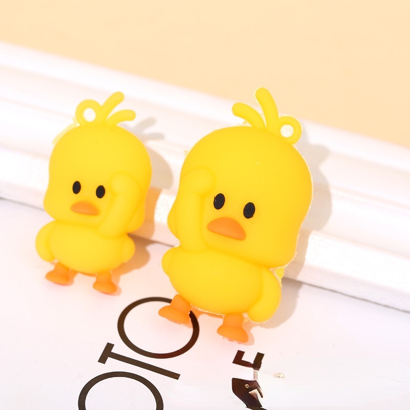 1pc Gantungan Kunci Bentuk Bebek Kuning Mini Lucu