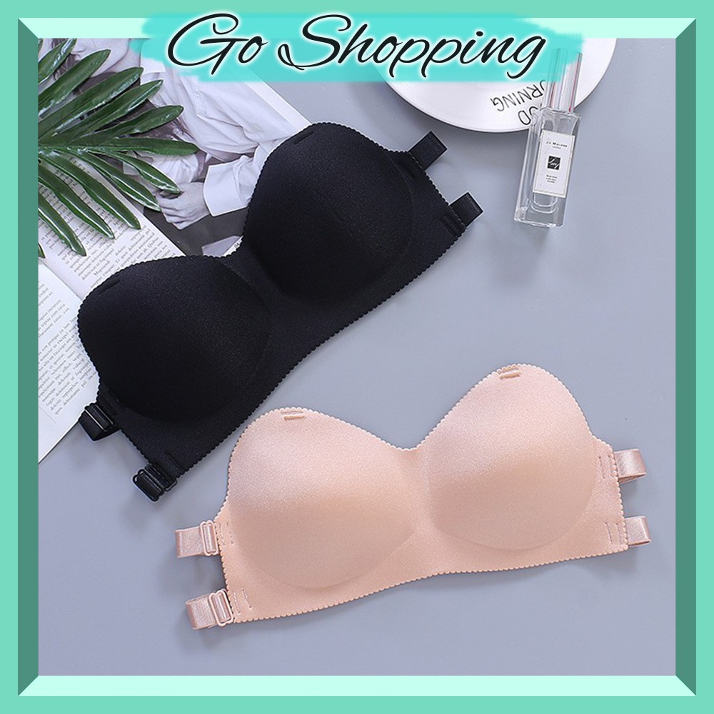 GO!BR020 BRA WANITA PUSH UP BRA BH TANPA TALI CEWEK MODEL X BELAKANG DAPAT DIATUR UKURAN COD