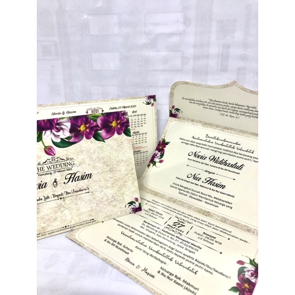 undangan pernikahan kalender