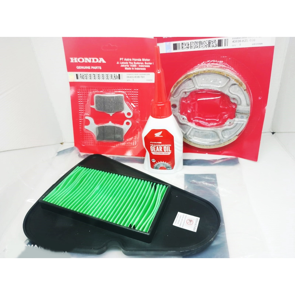 Paket servis oli gardan filter udra beat F1 beat esp beat pop esp beat new beat esp street vario 110 f1 scoopy f1 esp /K16 + kampas rem depn dan belakang