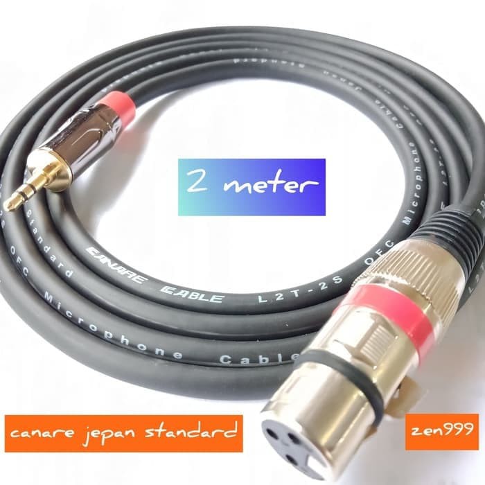 kabel insert canare xlr to 3.5mm xlr female to Jack 3.5mm 2 meter