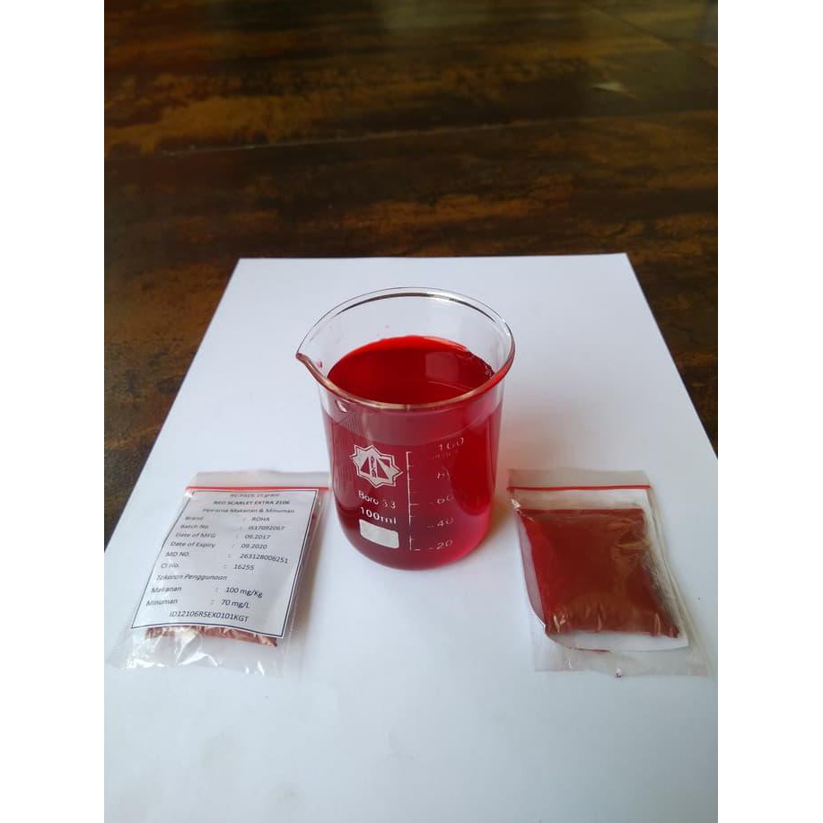 

31.87-Kue- Re-Pack 15 Gr, Pewarna Makanan Minuman, Red Scarlet Extra 2106, Roha -Terlengkap-