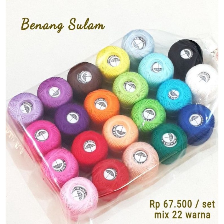 1set Benang Sulam Payung isi 20 roll mix - Benang Sulam - Benang Jahit - Benang sulam payung