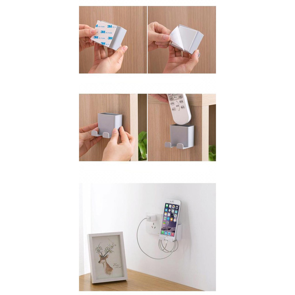 【33LV.ID】RAK CHARGER HP GANTUNG TEMPAT REMOTE TV AC TEMPEL RAK TEMPEL DINDING HOOK HANDPHONE