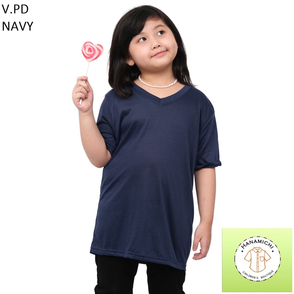 Hanamichi V.PD Kaos V neck Anak Lengan Pendek Polos