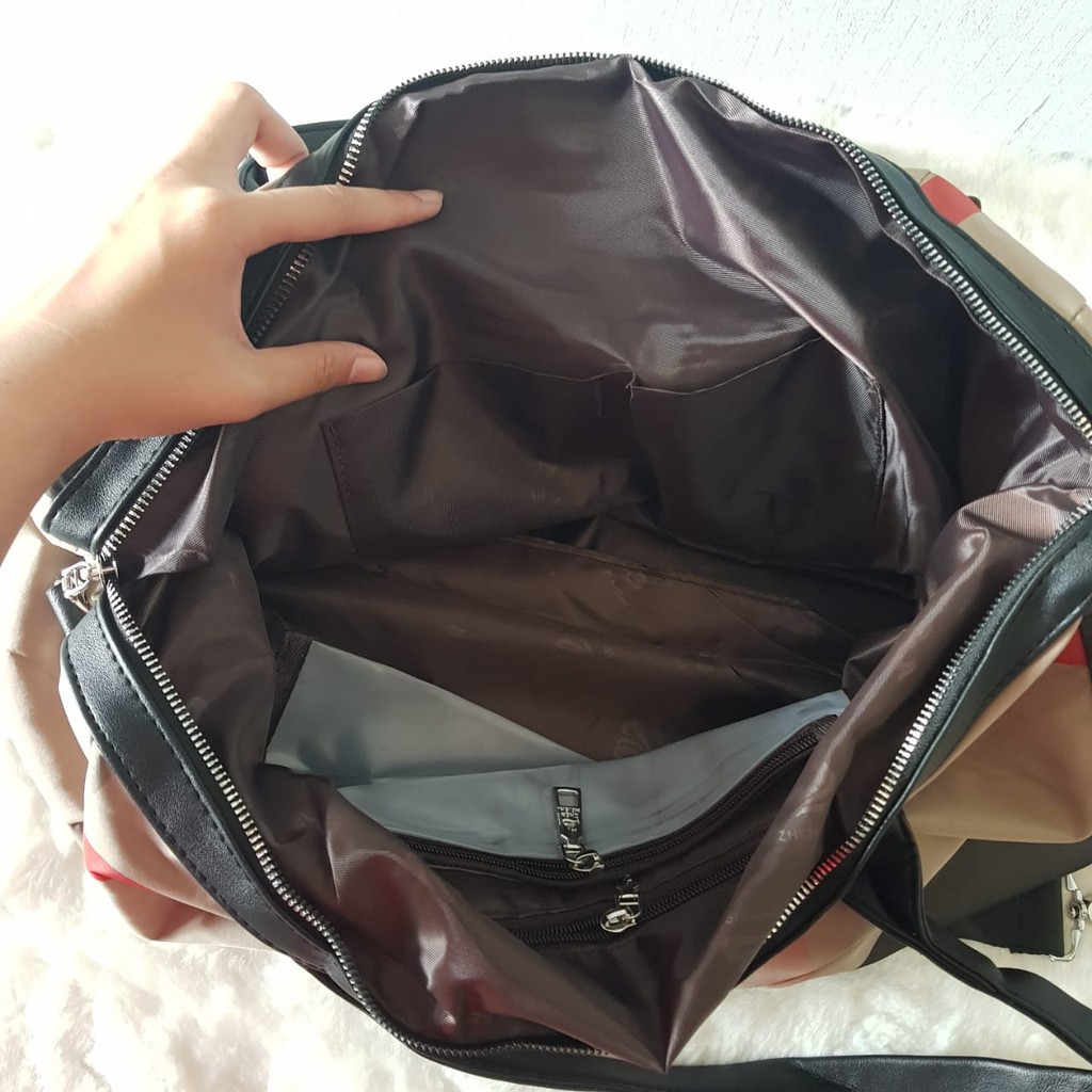 [✅BISA COD] 2085 BV MONO ZIPPER TOTE BAG (REAL PICTURE)