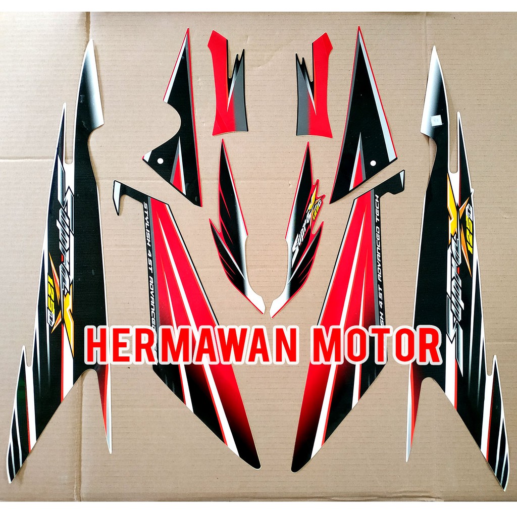 Honda supra x 125-striping-stiker honda supra x 125 th 2005-2007 warna putih merah