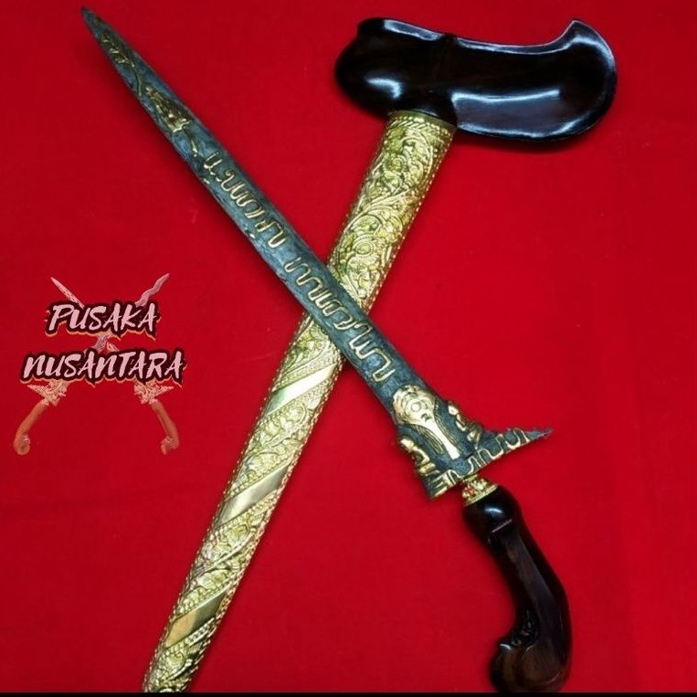 Keris Omyang Jimbe Putut Kembar Kinatah Rajahan Jawa Emas