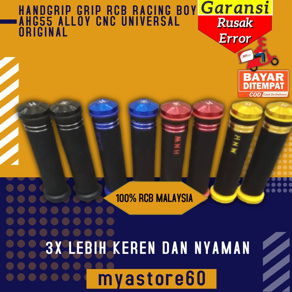 HANDGRIP HANDFAT HANDLE PEGANGAN GRIP RCB MALAYSIA RACING BOY AHG55 ALLOY CNC UNIVERSAL ORIGINAL TOP