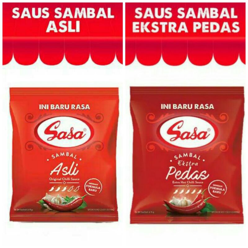 Sasa Sambal Asli Sachet 9x24 Sasa sambal sachet 9x24 eksta pedas / asli