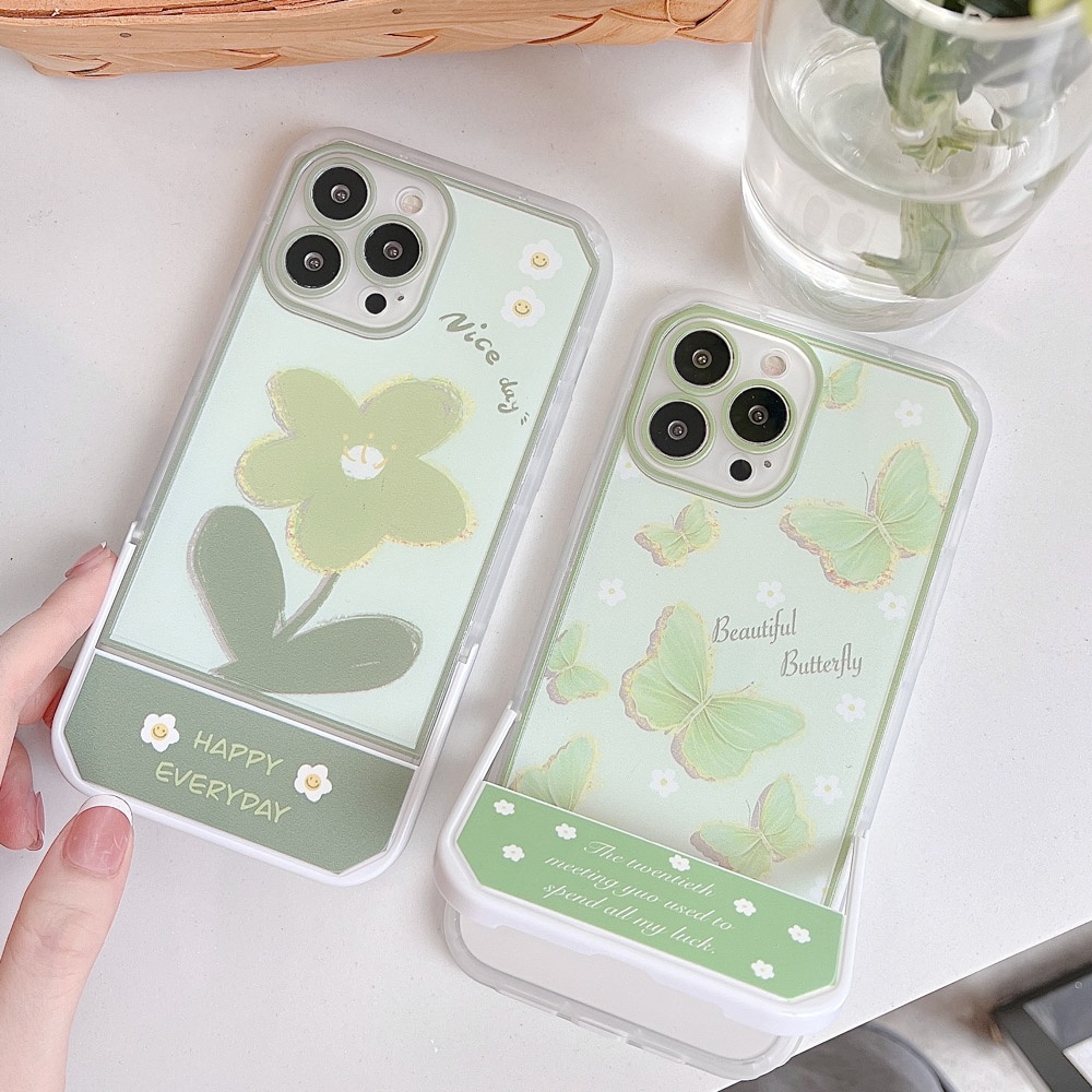 Casing Soft Case iPhone 13 Pro Max X XS Max XR 11 Pro Max 12 Pro Max Motif Bunga Kartun